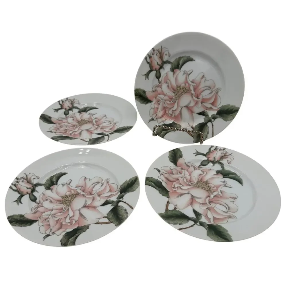 Vintage Salad Plates in Summer Rose by Fitz and Floyd set of 4, 7.5